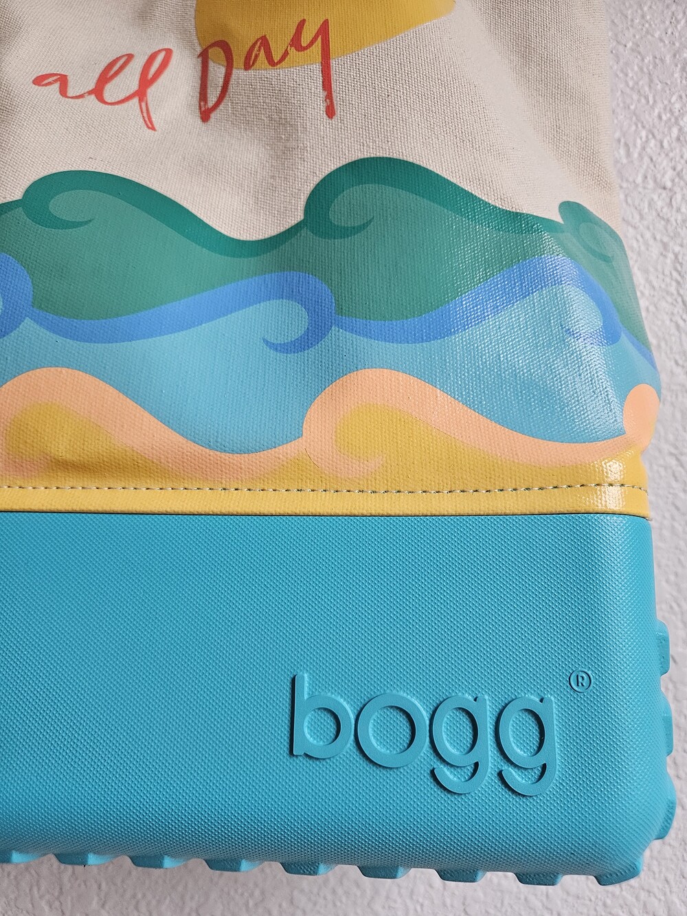 Bogg Bag Printed Canvas Bogg Bag - Slay All Day Tote Blue & White - Picture 3 of 6